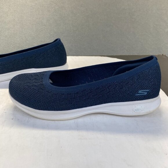 Skechers‎ GOGA MAT  Lite Vegan Washable Knit Skimmers Glimmer Navy Sneaker 8.5 - Picture 13 of 16